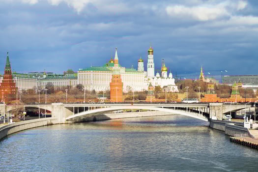 sunlight illuminated Moscow Kremlin in autumn photo