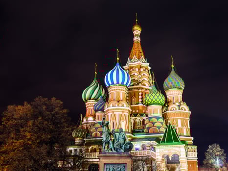 Pokrovsky Cathedral in Moscow in night photo