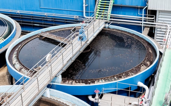 Waste water treatment ponds from industrial plants photo