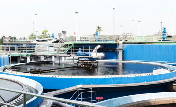 Waste water treatment ponds from industrial plants photo