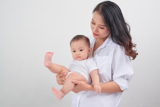 Beautiful woman with child photo