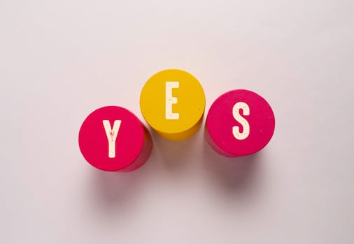 Close up of Yes Word photo