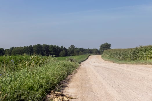 Rural road for cars and transport photo