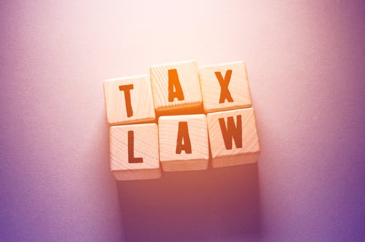 Tax Law Word with Wooden Cubes photo