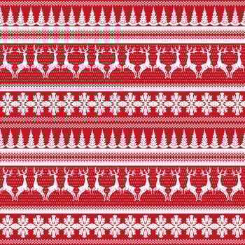 Christmas Deer Snowflakes trees Seamless Pattern Design photo