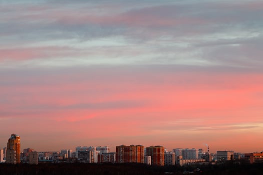 delicate pink and blue early morning sunrise sky photo