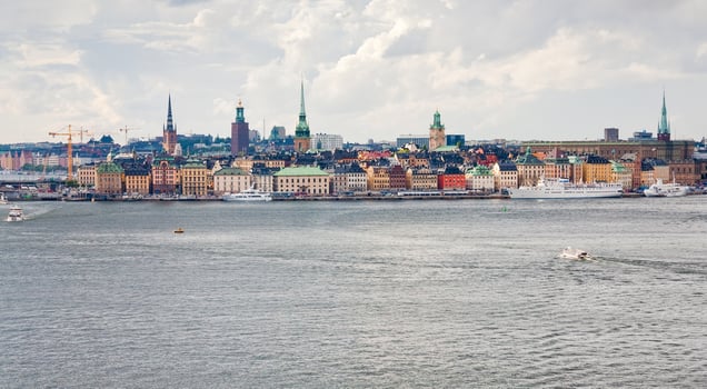panorama of Stockholm city in autumn day, Sweden photo