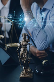 Lawsuit and justice concept, Lawyer working with partner at law photo