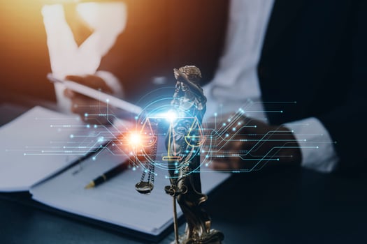 Lawsuit and justice concept, Lawyer working with partner at law photo
