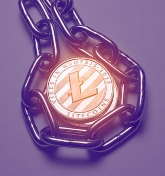 Close up of Litecoin Crypto Currency photo