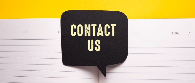 Close up of Contact Us Word photo