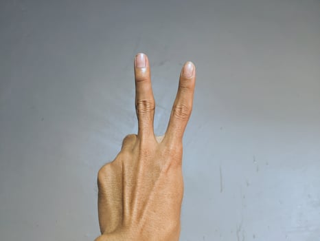 signaling with fingers or symbols photo