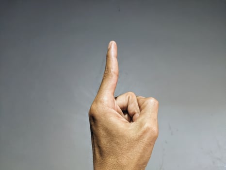 signaling with fingers or symbols photo