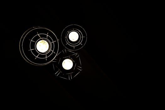 art of lighting of incandescent bulbs. copy space photo