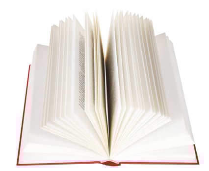 open book isolated on white background photo