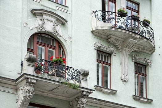 Vienna, Austria, 2014. Detail of a baroque building in Vienna photo