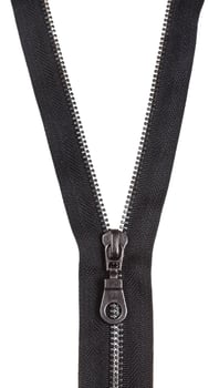 metal black zip fastener close up photo