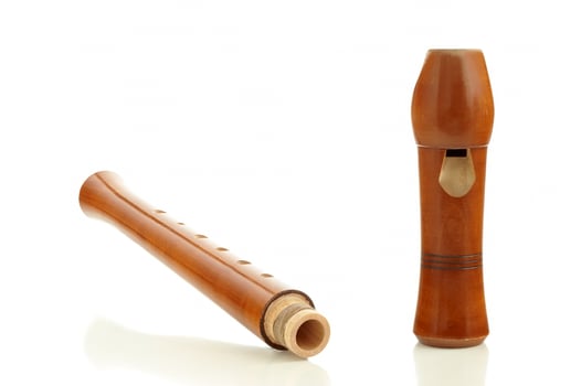 Two pieces of wooden flute photo