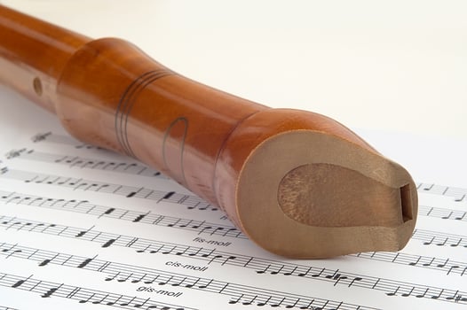 Wooden flute and tone photo