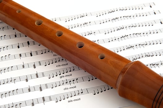 wooden flute and tone photo