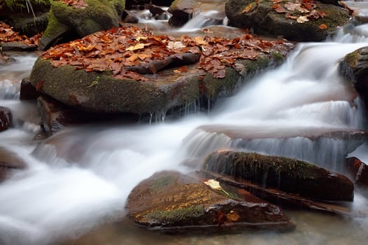 Autumn mountain stream photo