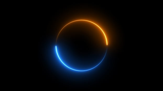 Circle Neon line motion, abstract light, blue bright background, animation effect, futuristic glow loop, modern shape technology, circle template, glowing graphic energy, wallpaper element photo