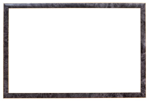 grey plastic picture frame with golden edging photo