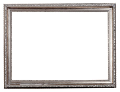 old carved picture frame with cut out canvas photo