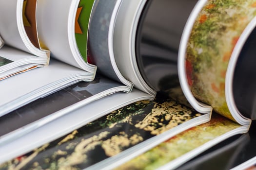 Stack of magazines photo