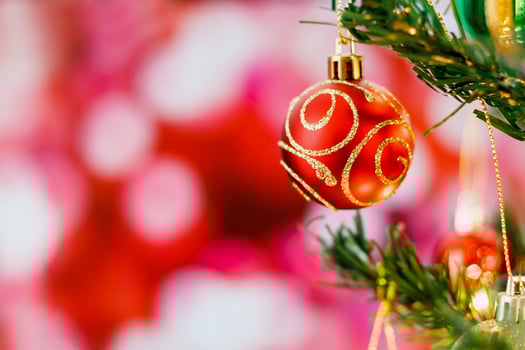 Christmas ornaments on the tree photo