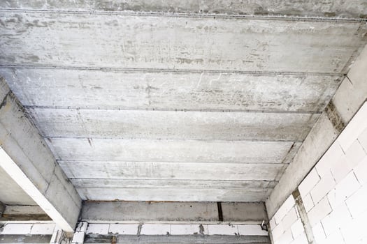 reinforced concrete slabs of residential house building under construction photo