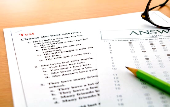 test sheet and answer sheet photo