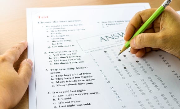 test sheet and answer sheet photo