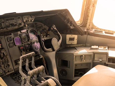 aircraft flight control switch panel inside the cockpit photo