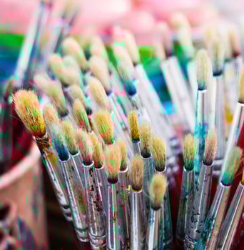 dirty brushes for painting photo