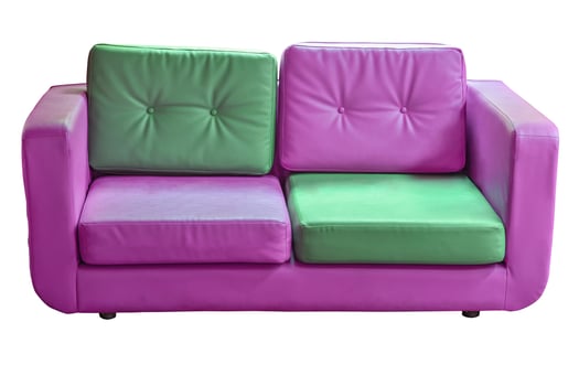 Vintage leather sofa isolated. photo
