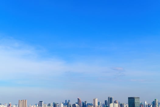 blue sky in summer day over the city photo