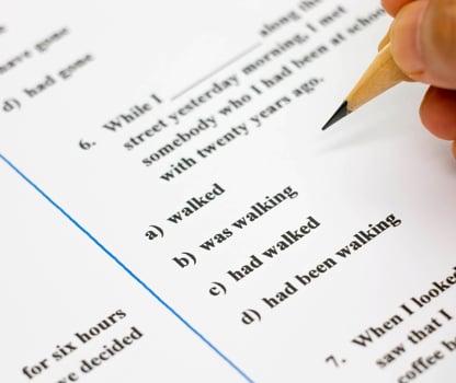 english exam sheet photo