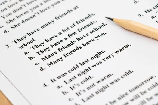 white English exam photo