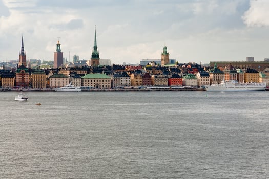 panorama of Stockholm city in autumn day, Sweden photo
