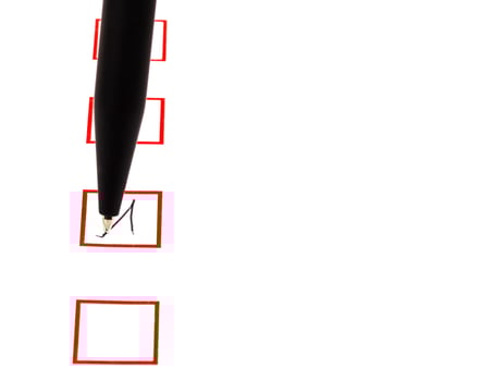 tick in red square box photo