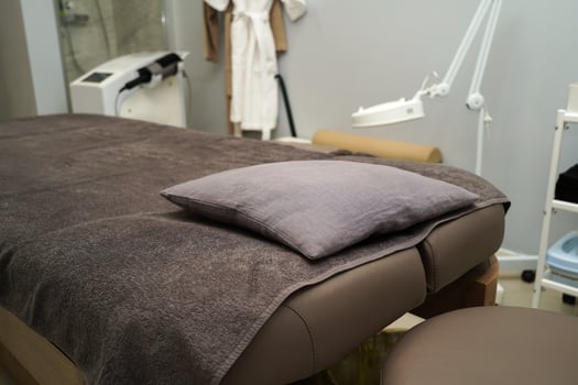 An interior of the cosmetology room. Spa and antiaging face and body care photo
