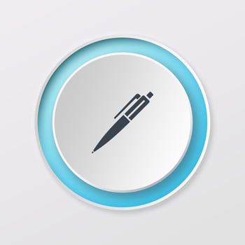 Play button white color pen digital design logo icon photo