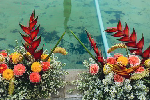 A very beautiful bouquet of flowers for a decoration for an event in Jakarta. photo