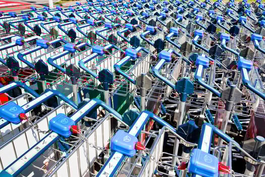 luggage trolleys outdoors photo