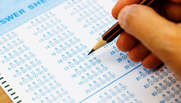 answer sheet with pencil photo