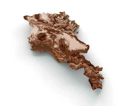 Map of Armenia in old style, brown graphics in a retro style Vintage Style. High detailed 3d illustration photo