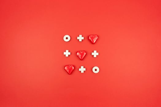 Noughts and crosses game for the Valentines Day photo