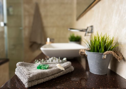 modern bathroom interior with details photo