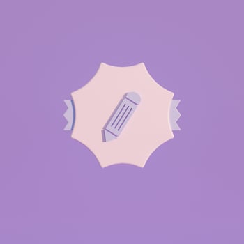 3d medal coin with pencil icon photo